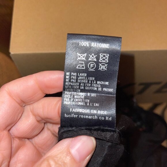 Ne Quittez Pas Womens Maxi Dress Size Small Black Chiffon Floral Pure Rayon Slip - Picture 14 of 16